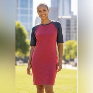 Nwt LuLaRoe Red and Black Midi Dress women's size S